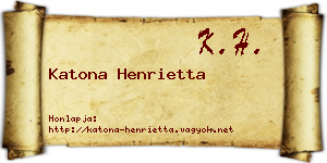 Katona Henrietta névjegykártya