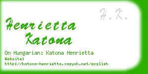 henrietta katona business card